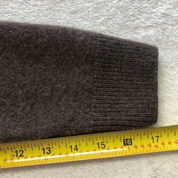 CAMBRIDGE Brown Wool Zip Up Sweater Size Medium - Picture 6 of 8